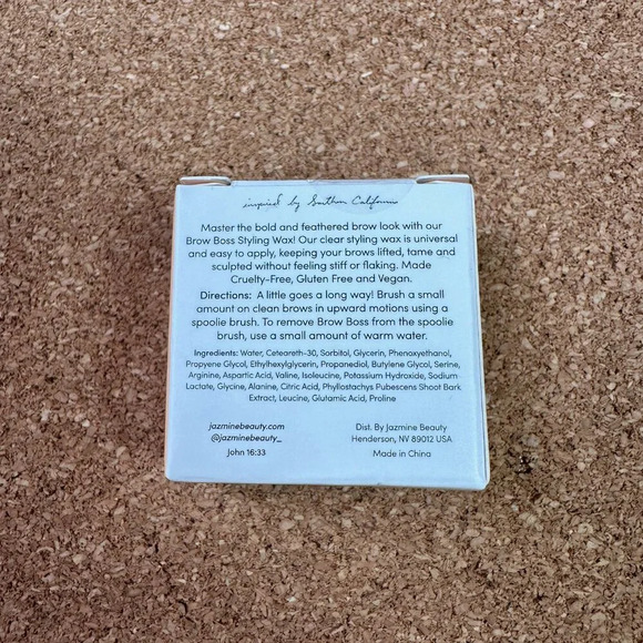 Jazmine Beauty NIB Brow Boss Styling Wax .18 OZ Clear - Picture 2 of 2